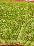 Green Pure Muslin Cotton Saree |Ektara Jamdani Handloom Banarasi Saree