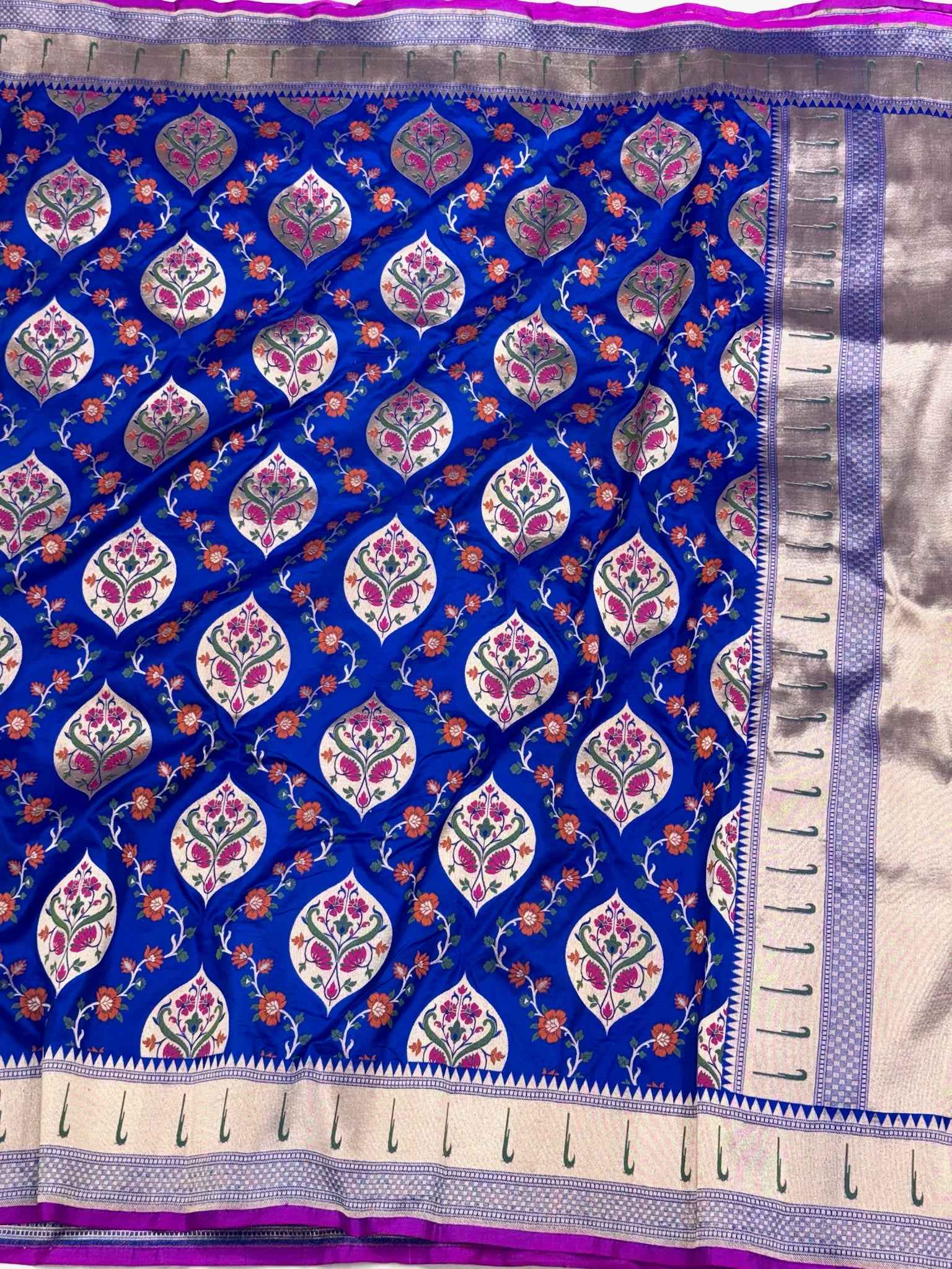 Blue Pure Katan Silk & Mulberry Silk | Traditional Handloom Banarasi Saree
