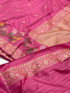 Pink Ektara Silk Handwoven Banarasi Saree