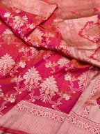 Pink Pure Katan Silk Handloom Saree