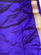 Royal Blue Pure Katan Silk Handloom Banarasi Saree | Rangkaat |