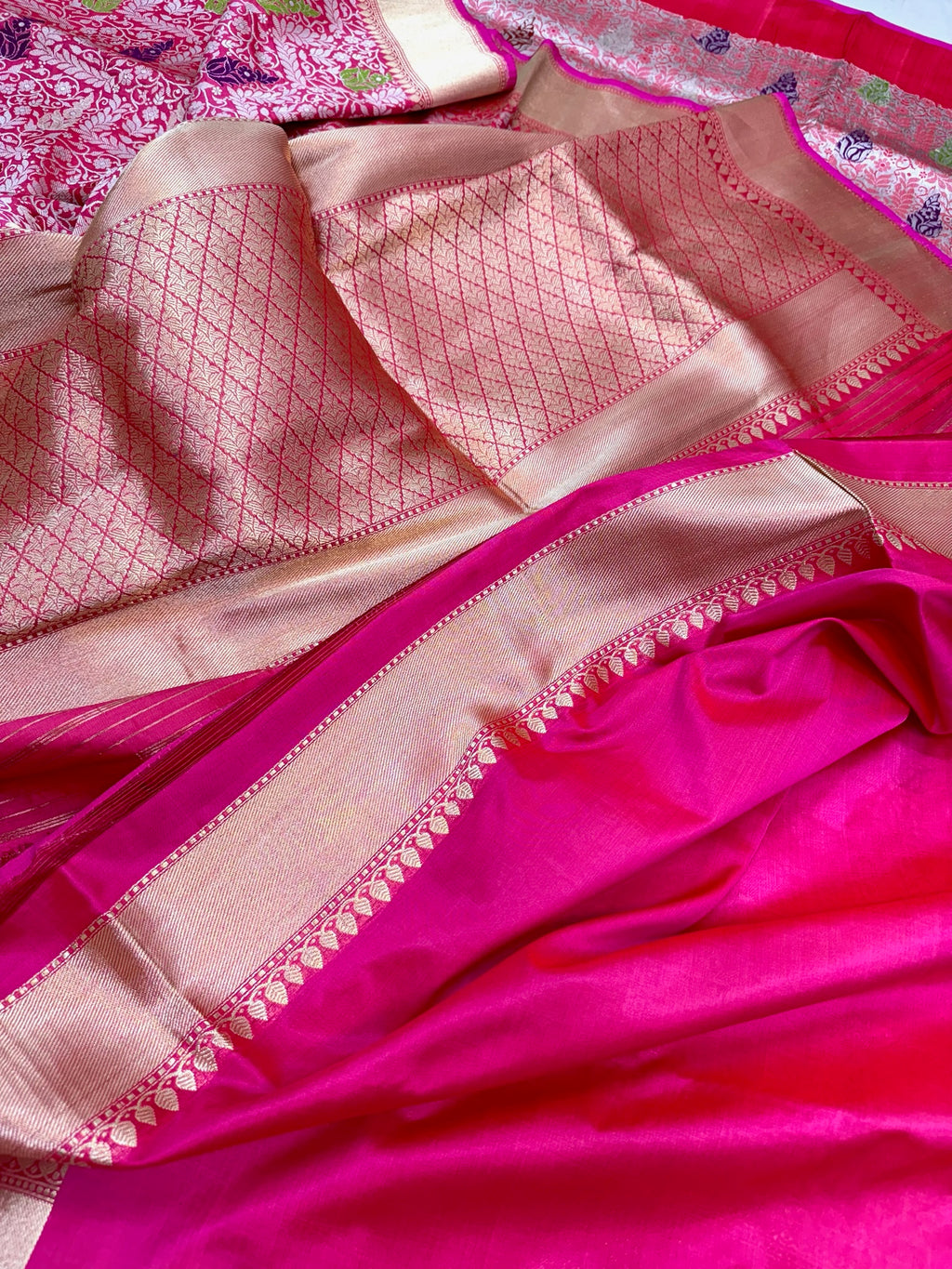Pink Katan Silk Handwoven Saree