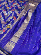 Blue Katan Silk Pure Handwoven Saree