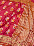 Orange Ektara Weave Pure Katan Silk Handwoven Banarasi Saree