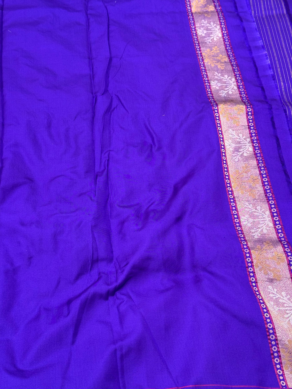 Blue Pure Double Katan Silk Handloom Banarasi Saree- Ektara Weave