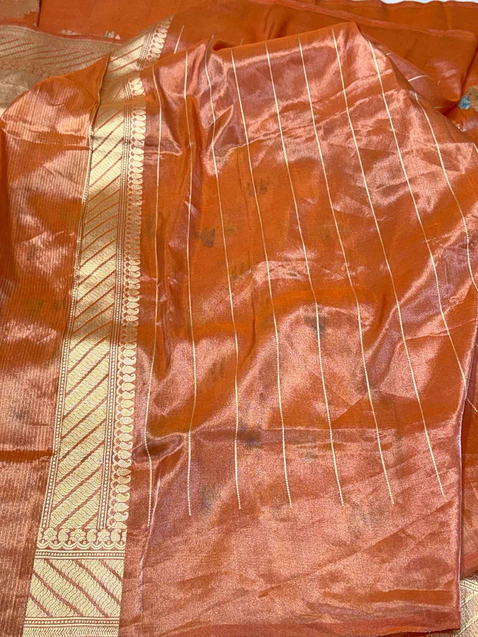 Blue Katan Silk Pure Handwoven Banarasi Saree