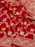 Red  Katan Silk Pure Handwoven Saree