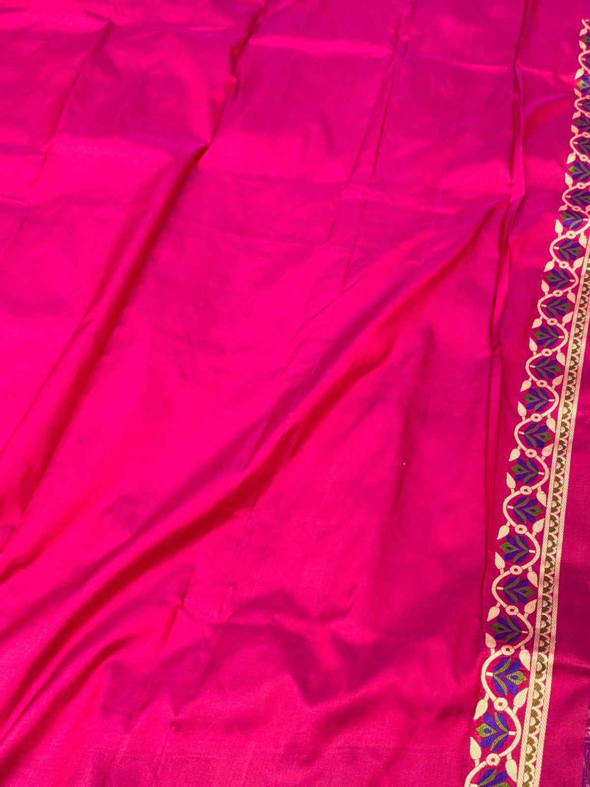Navy Blue Pure Katan Silk Handwoven Banarasi Saree