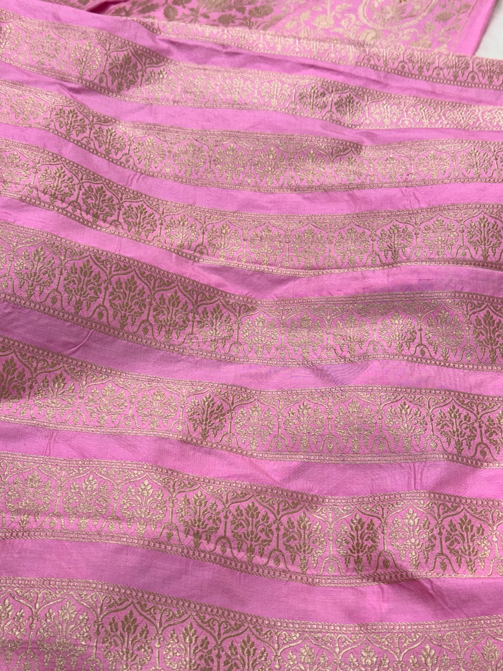 Pink Katan Silk Pure Handwoven Lahenga