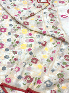 White Muslin Cotton Ektara Weave Handloom Jamdani Saree