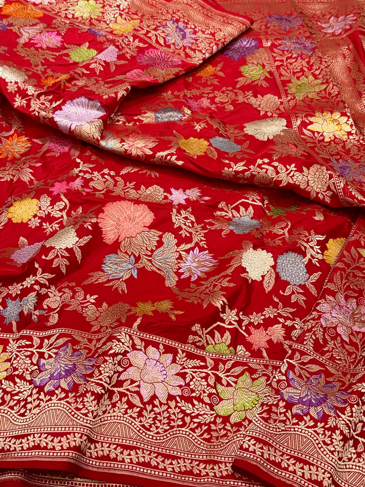 Red Exclusive Premium Banarasi Luxury Saree | Pure Double Katan Mulberry Silk - Kadhwa Technique Handwoven Saree | New Era Of Elegance