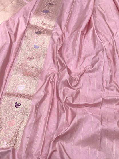 Mauve Pink Pure Katan Silk Banarasi Handwoven Saree