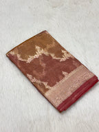 Pink Ektara Tissue Pure Handloom Saree