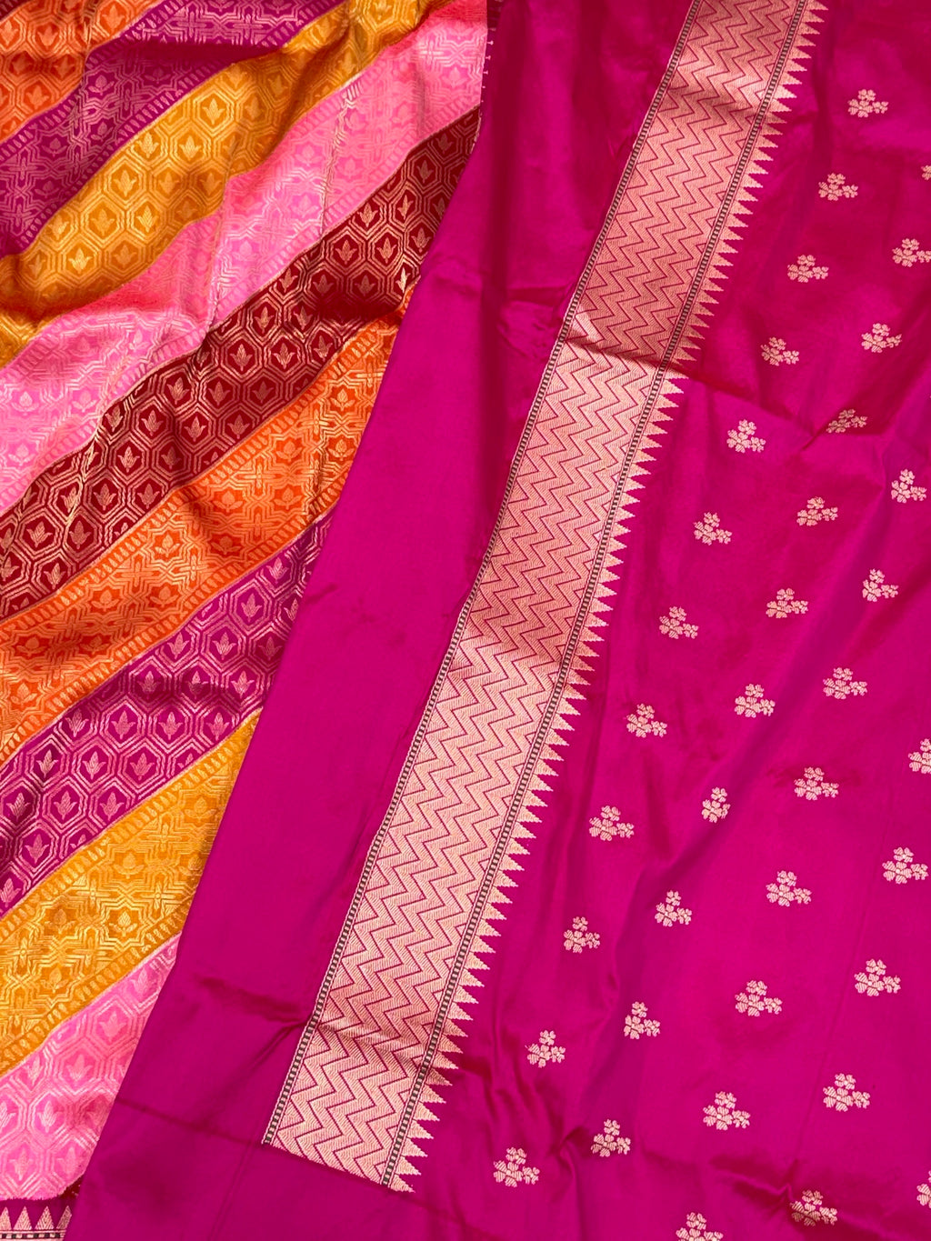 Pink Pure Katan Silk Handwoven Banarasi Saree |Rangkaat|