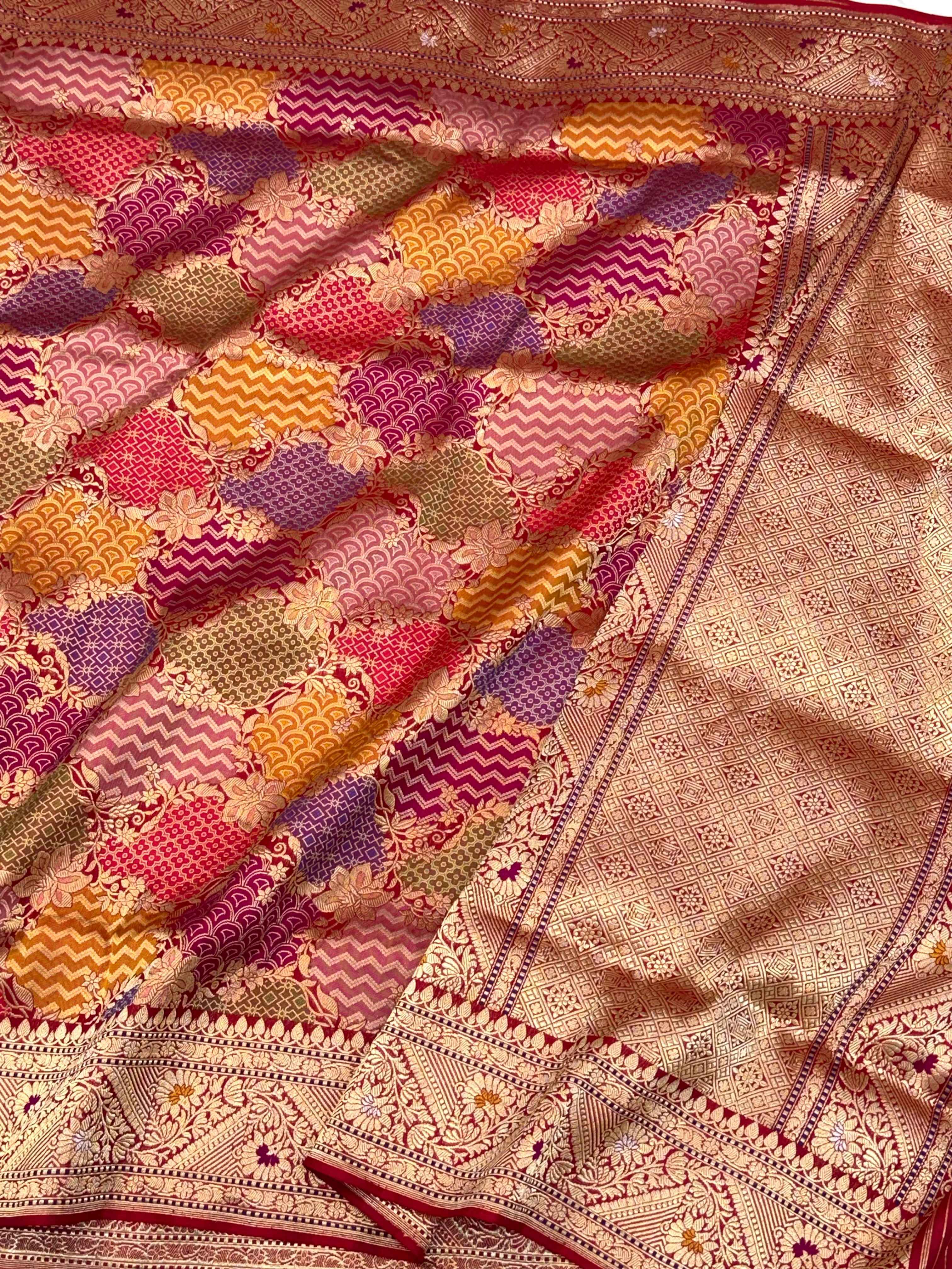 Lavender Pure Mulberry Double Katan Silk Handwoven Banarasi Saree