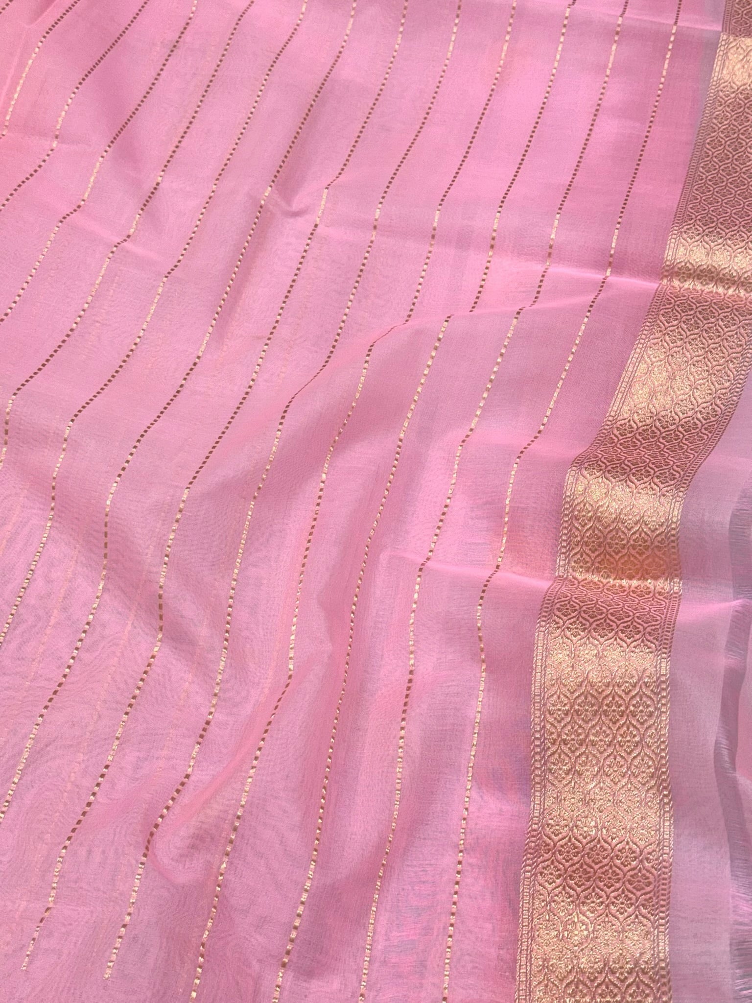Sky Blue Authentic Banarasi Saree - Pure Kora Mulberry Silk | Kadhwa Technique | Handwoven Timeless Banarasi Saree