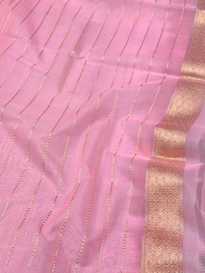 Sky Blue Authentic Banarasi Saree - Pure Kora Mulberry Silk | Kadhwa Technique | Handwoven Timeless Banarasi Saree