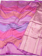 Pastel Pink Pure Silk Contemporary Design Handwoven Saree