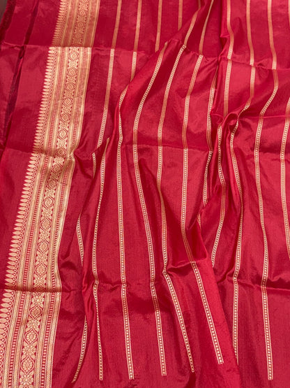 Magenta Pure Katan Mulberry Silk Handwoven | Kadhwa Weave | Banarasi Brocade Saree