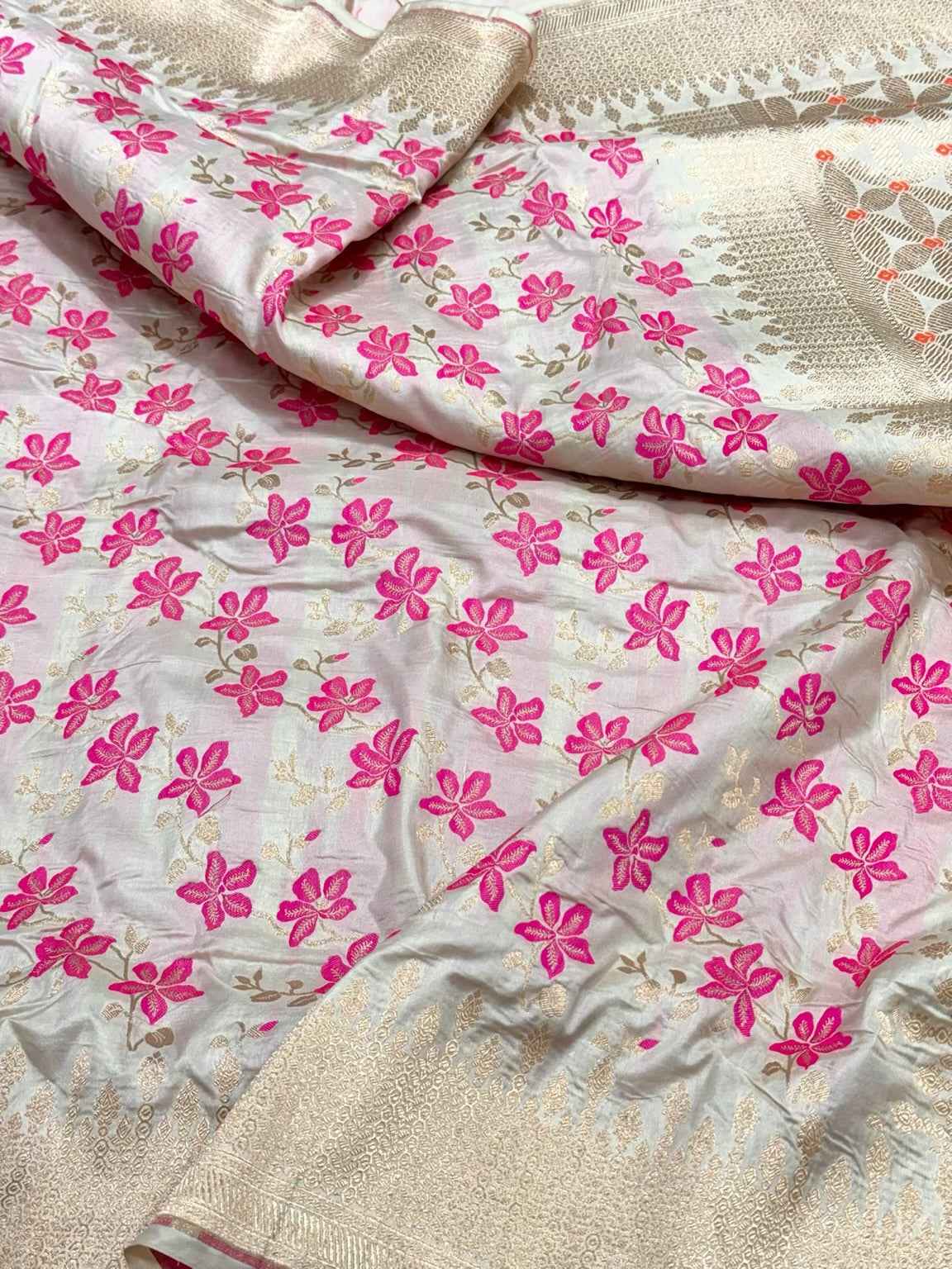 Red Pure Mulberry Katan Silk Banarasi Saree | Authentic Handloom Luxury