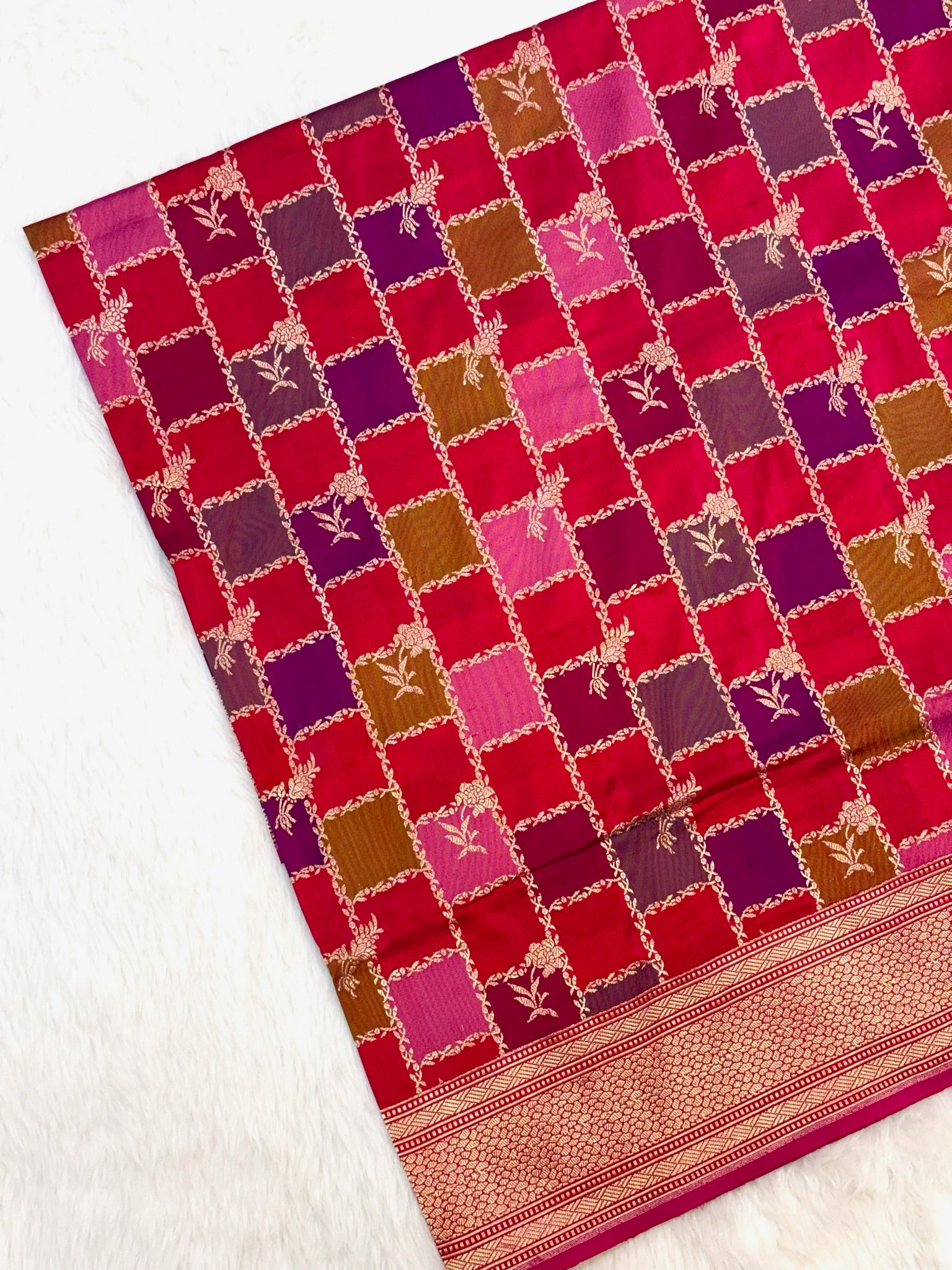 Pink Pure Mulberry Katan Silk Handwoven Banarasi Saree |Rangkaat|