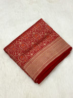 Red Katan Silk Handloom Banarasi Brocade Saree