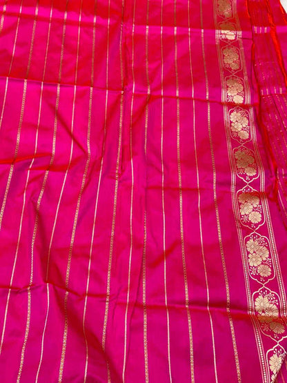 Lavender Pure Mulberry Katan Silk | Kadhwa Technique | Handwoven Banarasi Saree