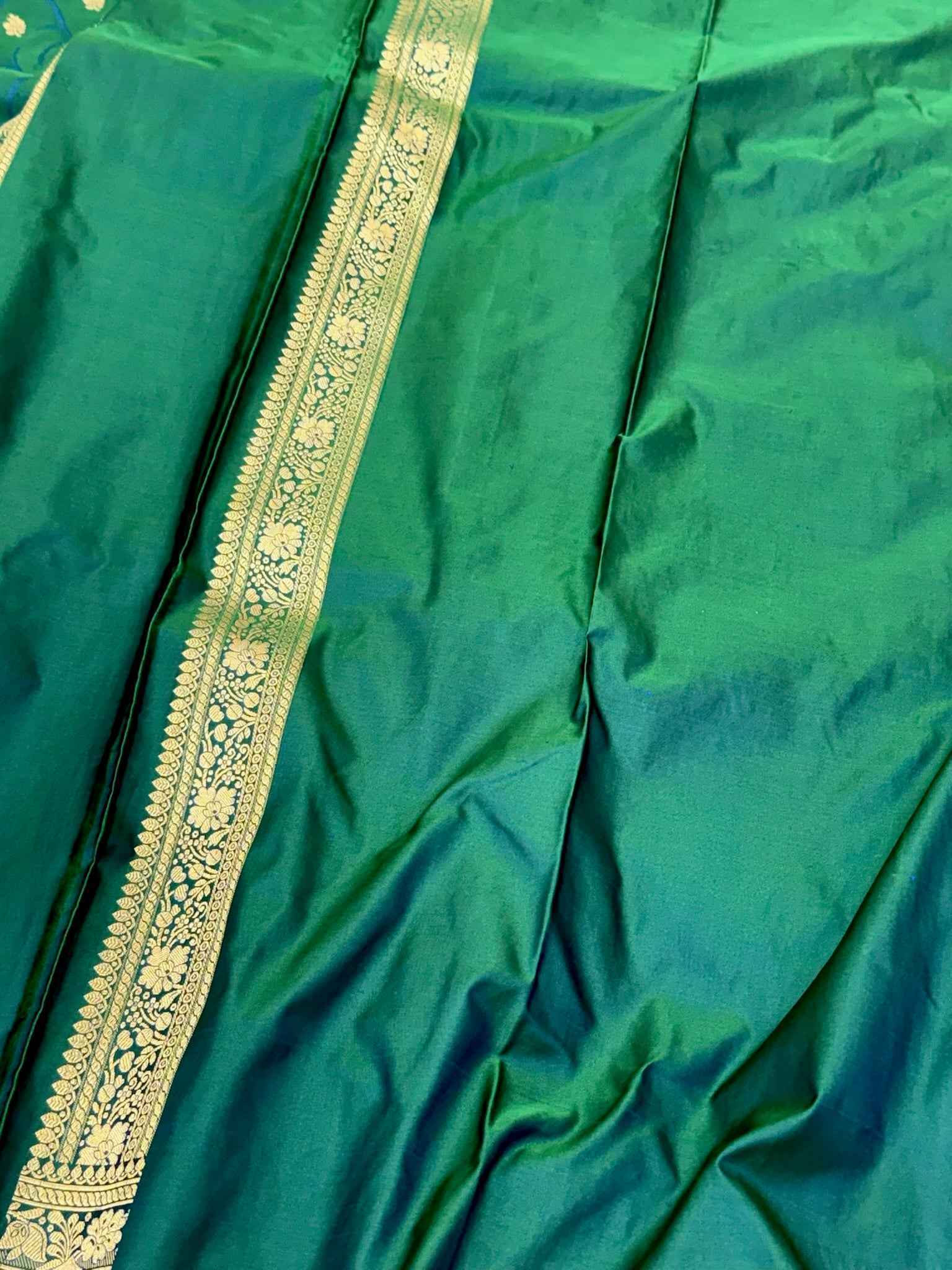 Yellow Orange Pure Satin Silk Handwoven Banarasi Saree