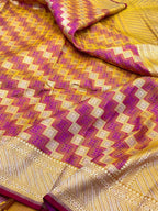 Red Pure Satin Silk Handwoven Banarasi Saree