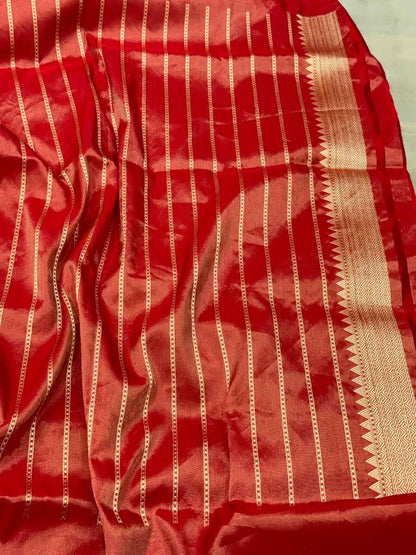 Green Handwoven Banarasi Saree | Pure Tissue Silk Saree - Kadhwa | Pure Katan Silk Saree