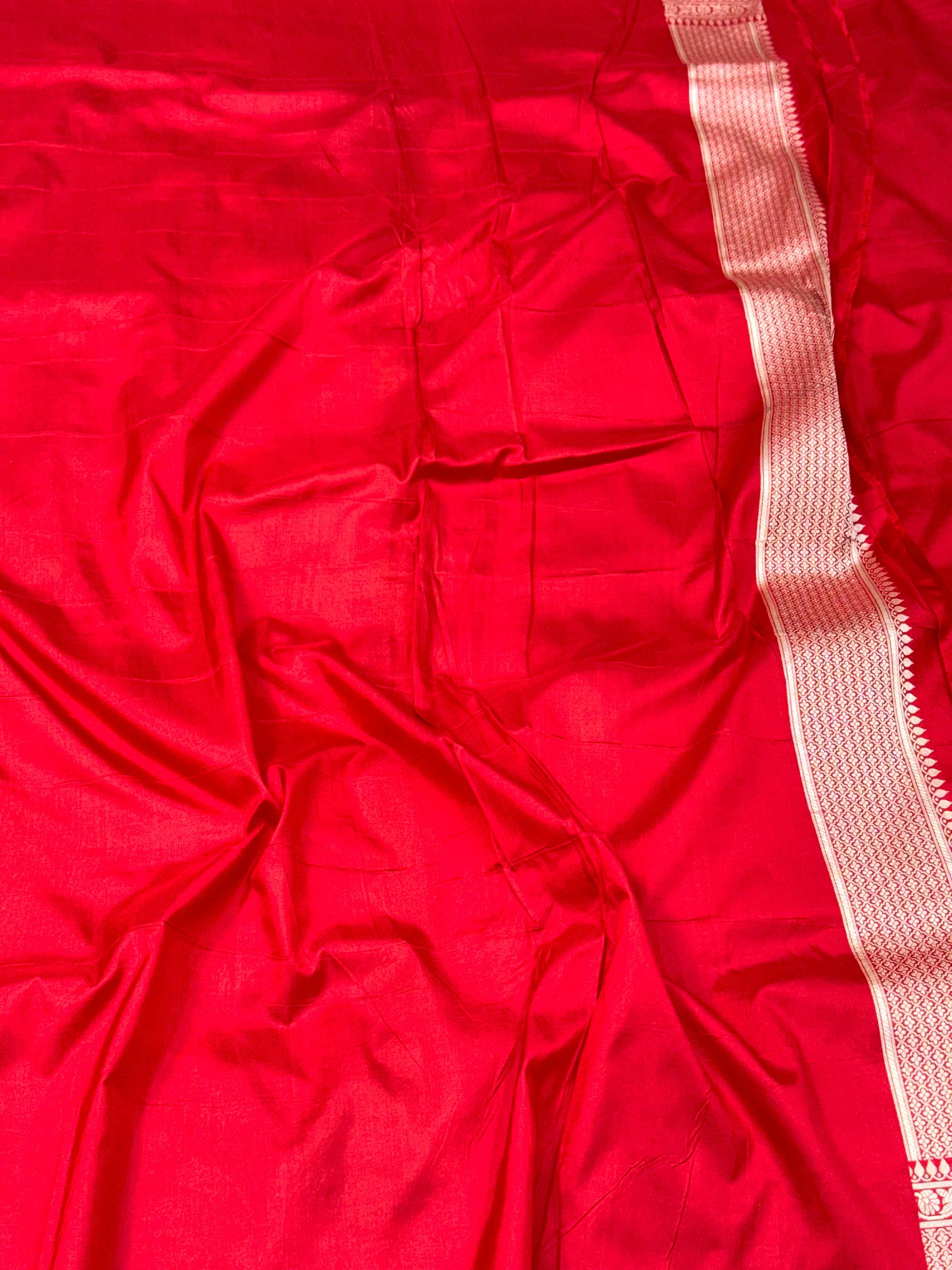 Blue Pure Mulberry Katan Silk Handloom Banarasi Saree