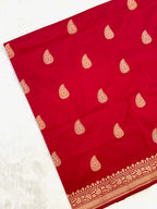Red Pure Katan Silk Handwoven Banarasi Saree
