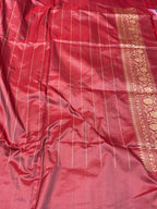 Mauve Brown Pure Mulberry Katan Silk Handwoven Banarasi Saree