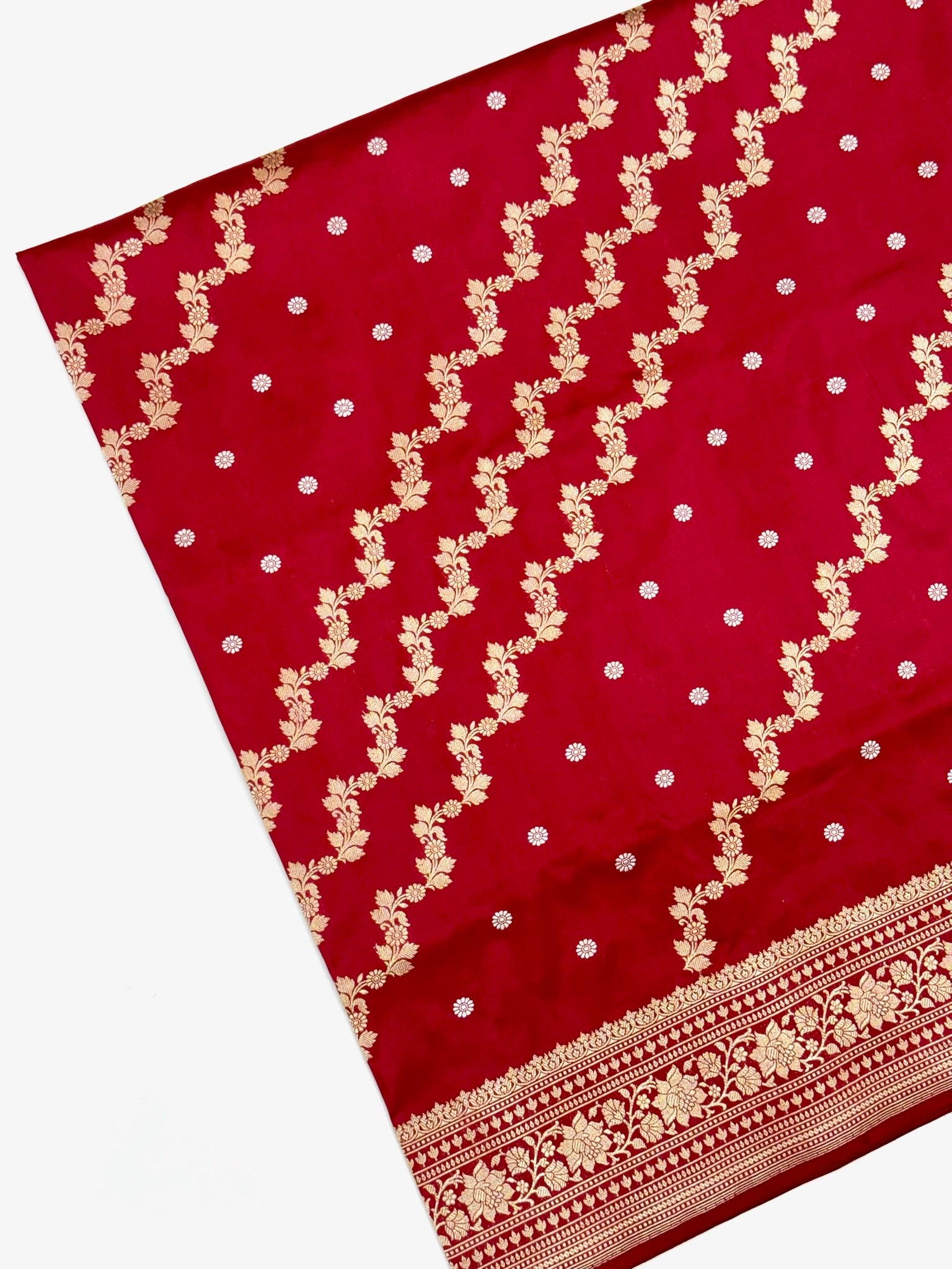 Red Handwoven Pure katan Silk Saree