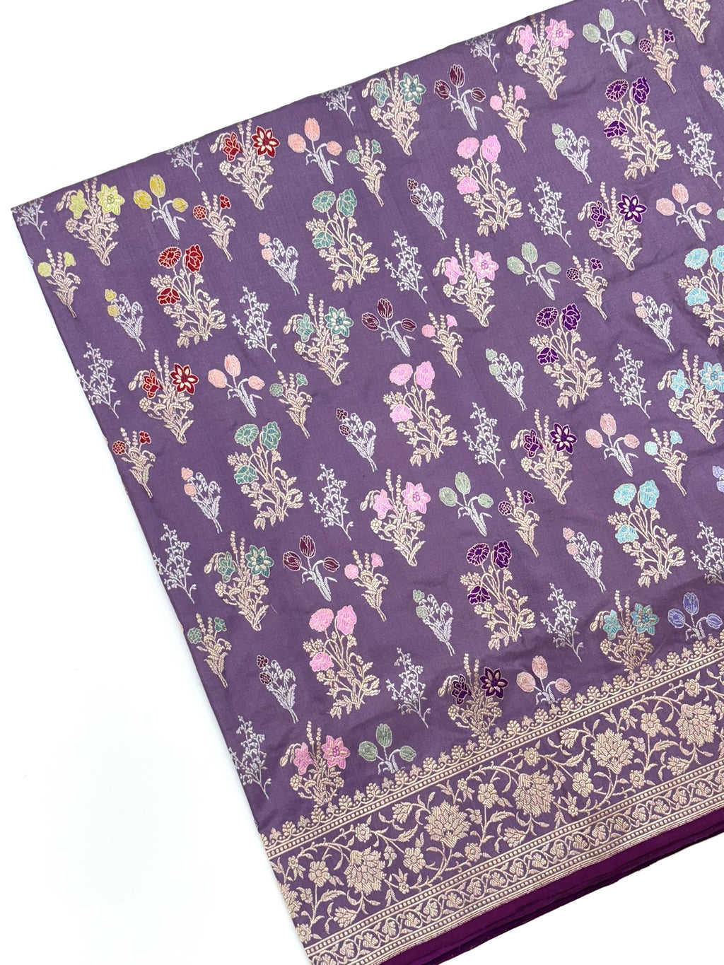 Lavender Pure Katan Silk Handwoven Saree