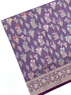 Lavender Pure Katan Silk Handwoven Saree