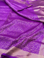Rani Pink Pure Katan Silk Handloom Contemporary Banarasi Brocade Saree