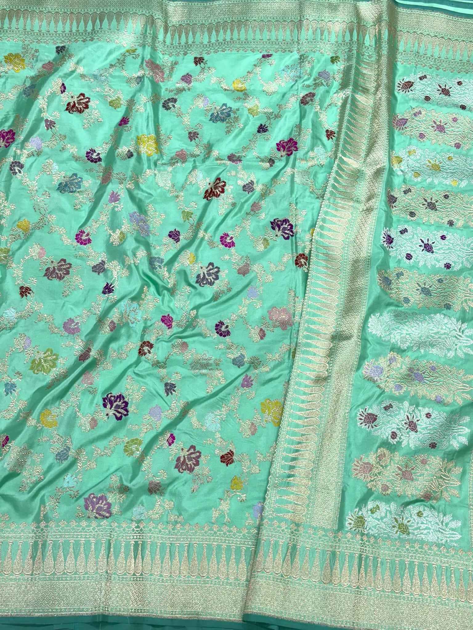 Baby Pink Pure Mulberry Double Katan Silk Handwoven Banarasi Saree - Authentic Banarasi Saree