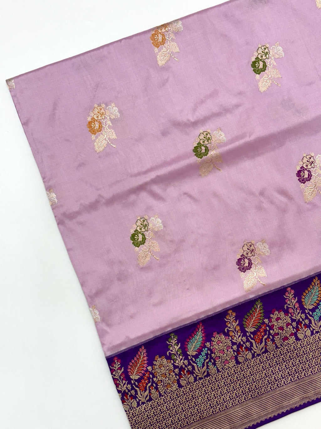 Mauve Purple Pure Katan Silk Handwoven Saree
