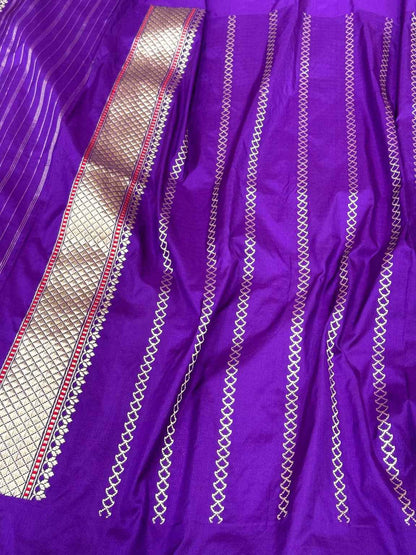 Mauve Pink Pure Katan Silk Handwoven Banarasi Saree - Pure Mulberry Silk | Kadhwa Technique Contemporary Banarasi Saree