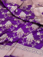 Purple Pure Silk Banarasi Saree