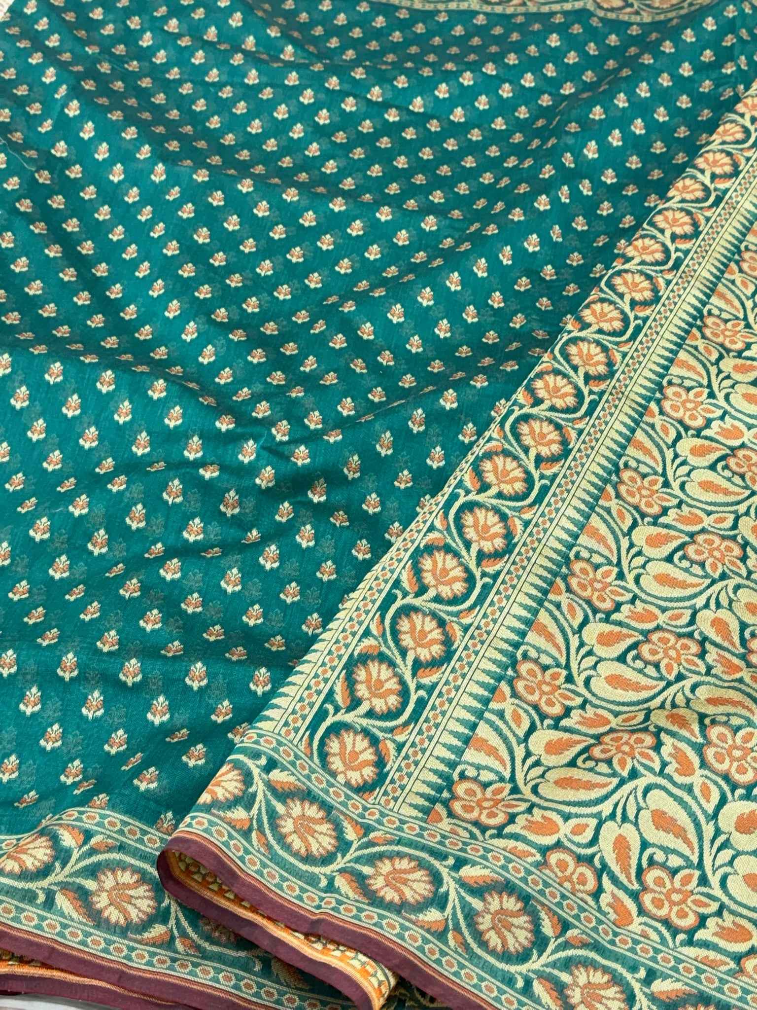 White Blended Silk Lightweight Cotton Saree