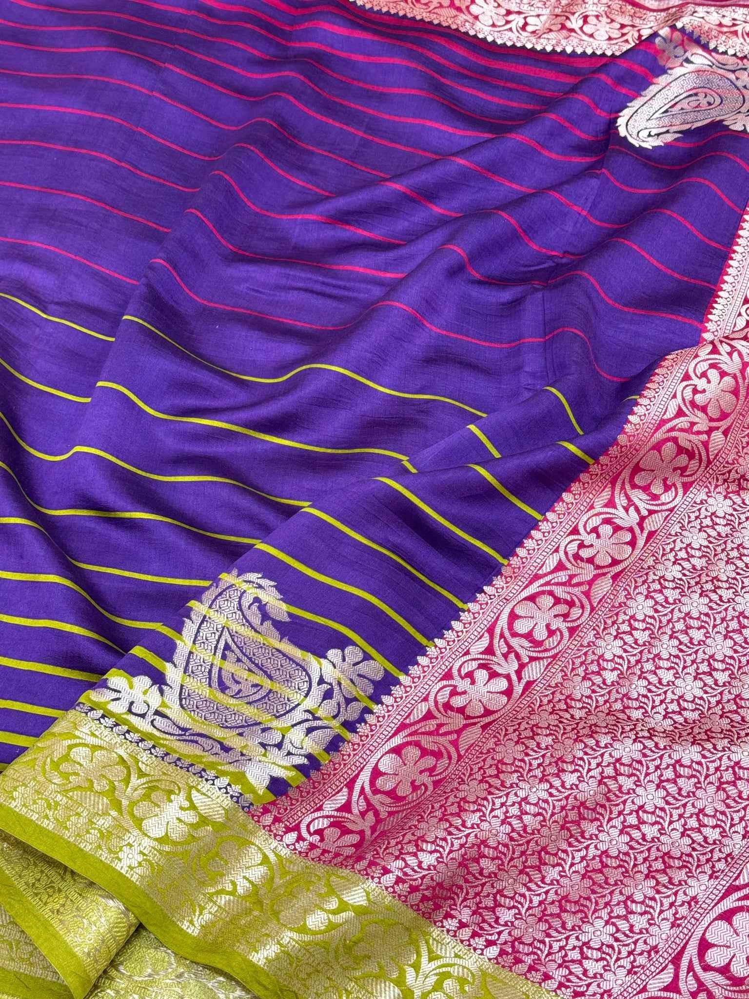 Wine Pure Chiniya Silk Lightweight Contemporary Saree