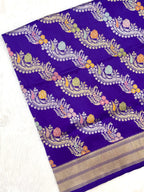 Purple Katan Silk Pure Handwoven Saree