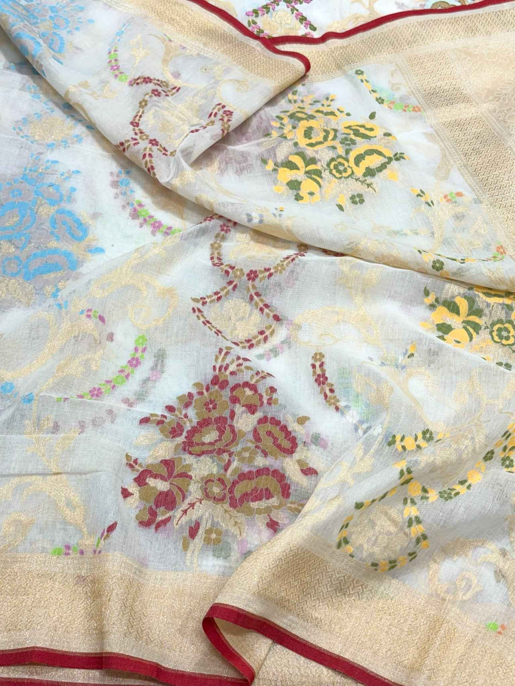 Dusty Lilac Pink Pure Muslin Cotton Ektara Jamdani Handloom Banarasi Saree