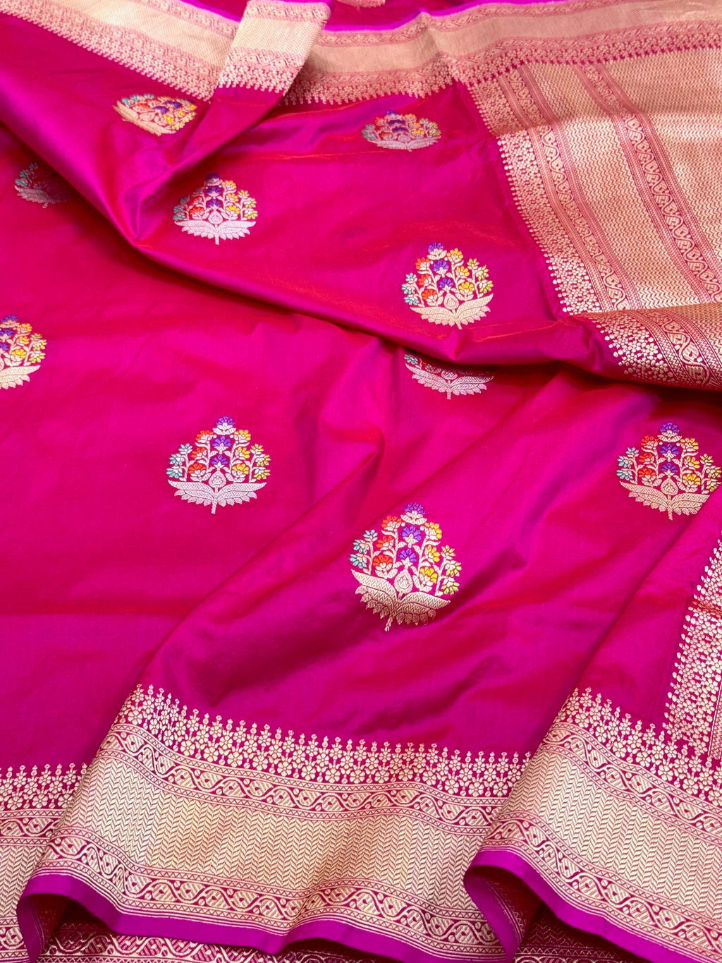 Pink Katan Silk Pure Handwoven Saree