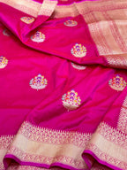 Pink Katan Silk Pure Handwoven Saree