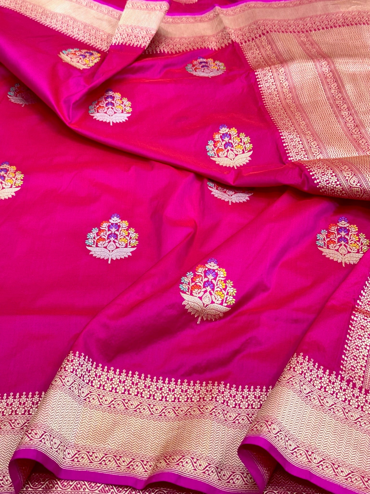 Pink Katan Silk Pure Handwoven Saree