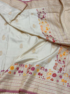 Ivory Ektara Silk Handwoven Banarasi Saree
