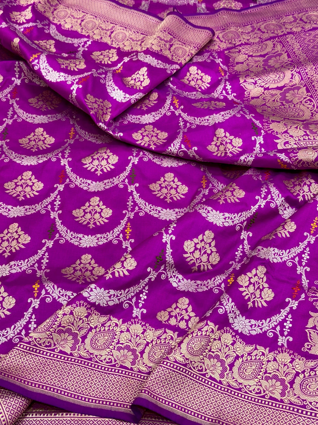 Magenta Katan Silk Pure Handwoven Saree